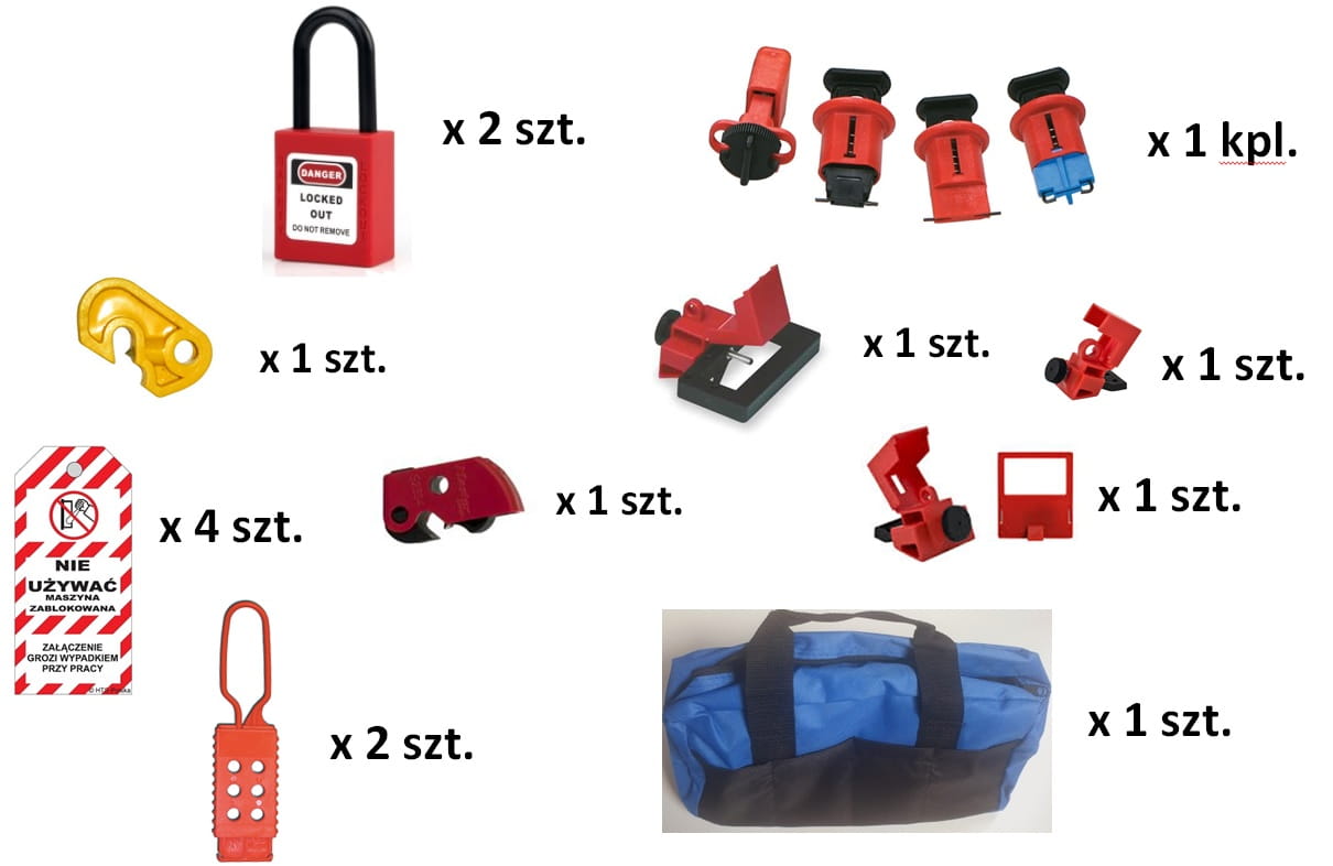 Mały zestaw blokad LOTO dla elektryków